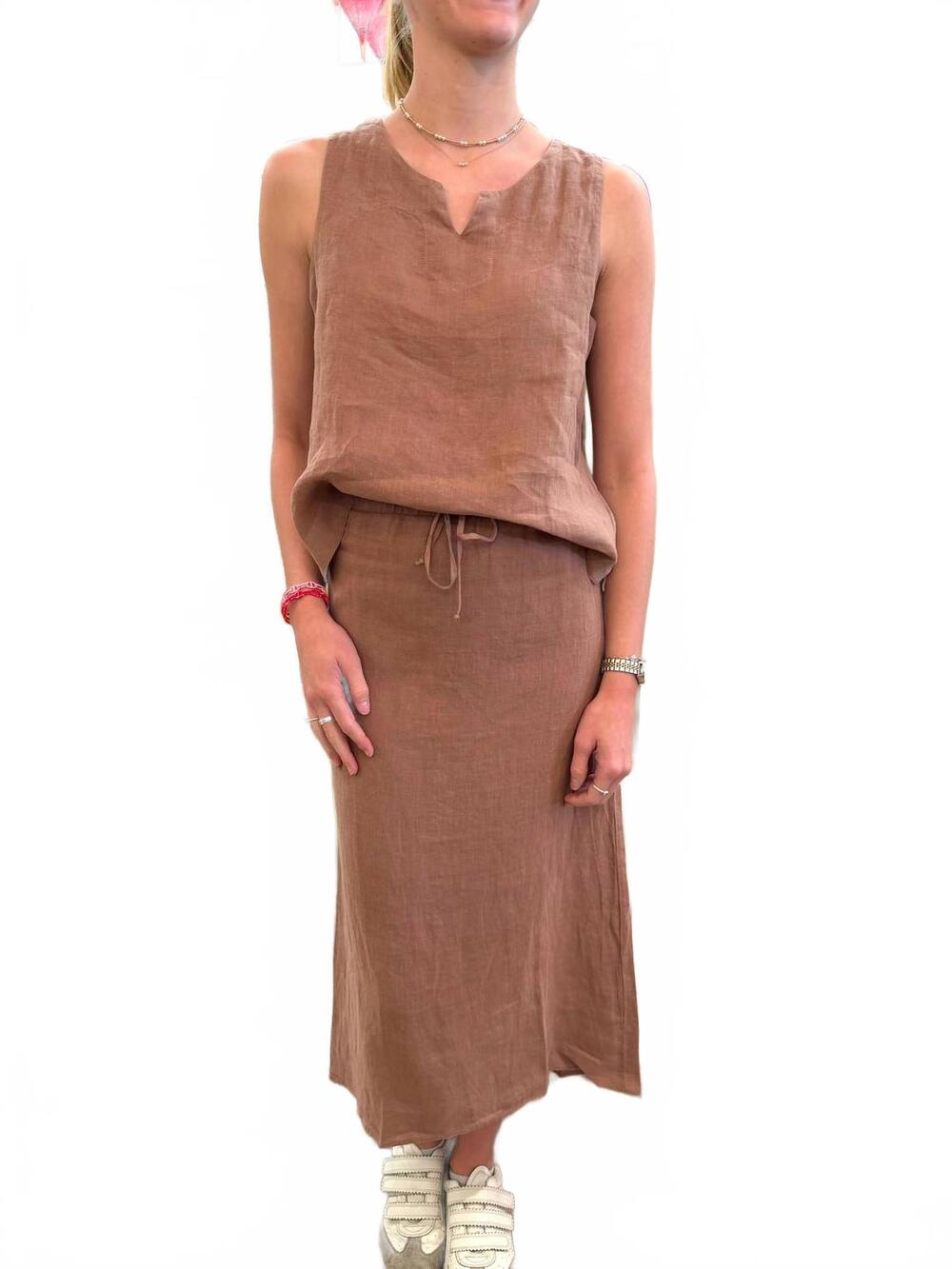 NEW STARKX erin linen top in tan